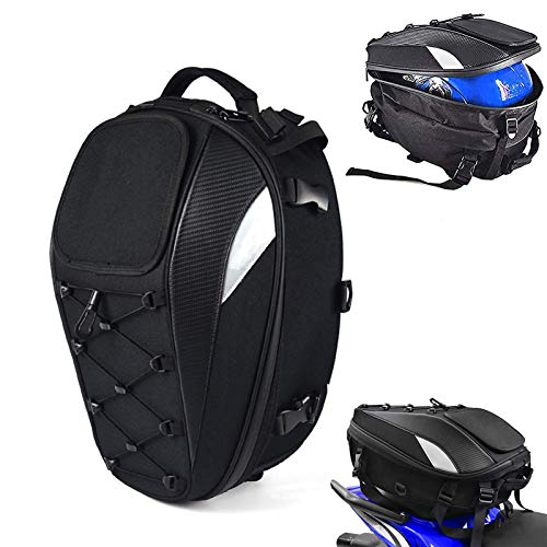 Motorcycle Seat Bag Tail Bag - Dual Use Motorcycle Backpack Waterproof Luggage Bags Motorbike Helmet Bag Storage Bags