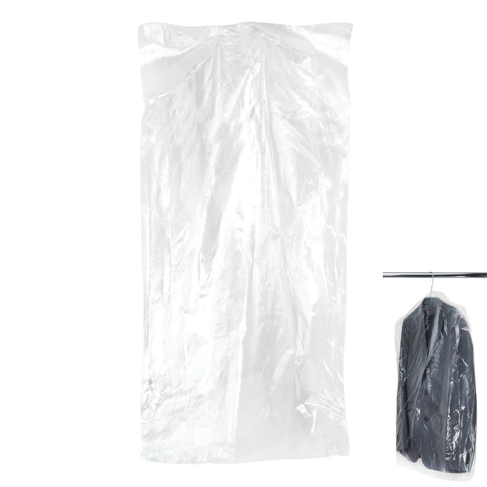 Ifaxf Clear Pack Of 50 Polythene Suit Dress Garment Clothes Cover Bags - 40" (100Cm) 80 Gauge