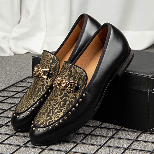 Image of Meijiana Men's Fashion Classic Microfiber PU Leather Loafers and Weeding Dress Shoes for Men