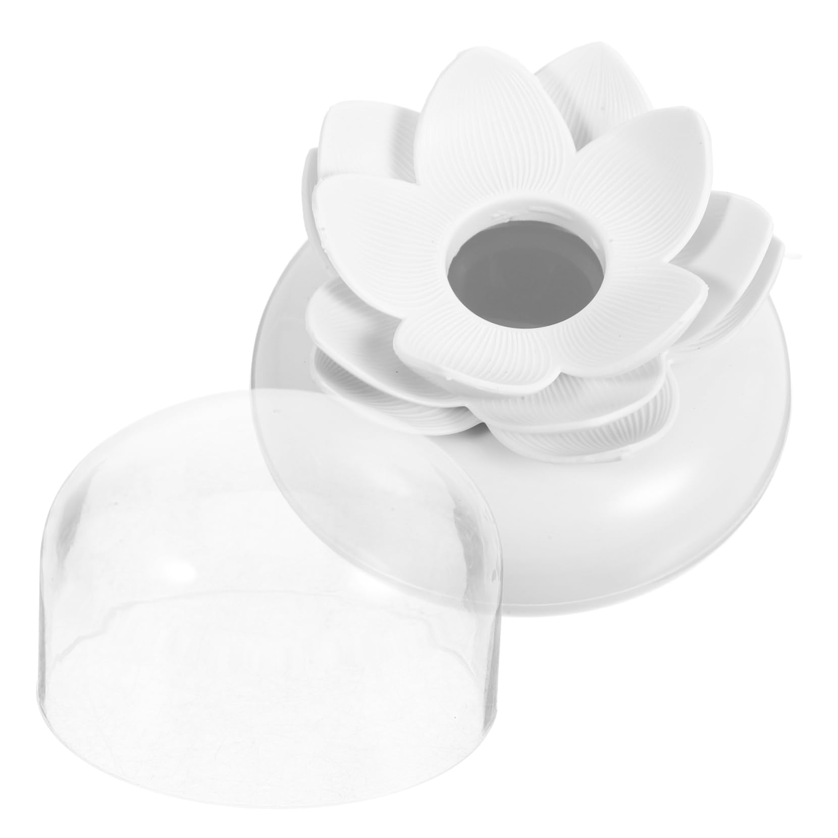 COLLBATH Lotus Flower Shaped Toothpick Cotton Swab Holder Portable Multi Functional Organizer for Vanity Desktop Dining Table for Toothpicks Swabs More
