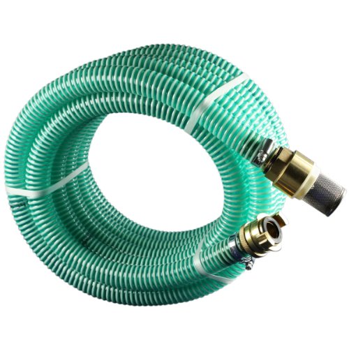 Preisvergleich Produktbild Sanifri 470010048 Saugschlauch-Garnitur bestehend aus Pumpen-Spiralschlauch, Niro-Fußventil, Messing-Saugkupplung fertig montiert, Abmessung 1 Zoll , Länge 4m