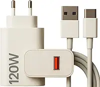 Carregador Super Turbo 120W Tipo C (USB-A) + Cabo USB-C de 1m, Compatível com Iphone,Android, Tablets, Notebooks Ultra Rapido Premium