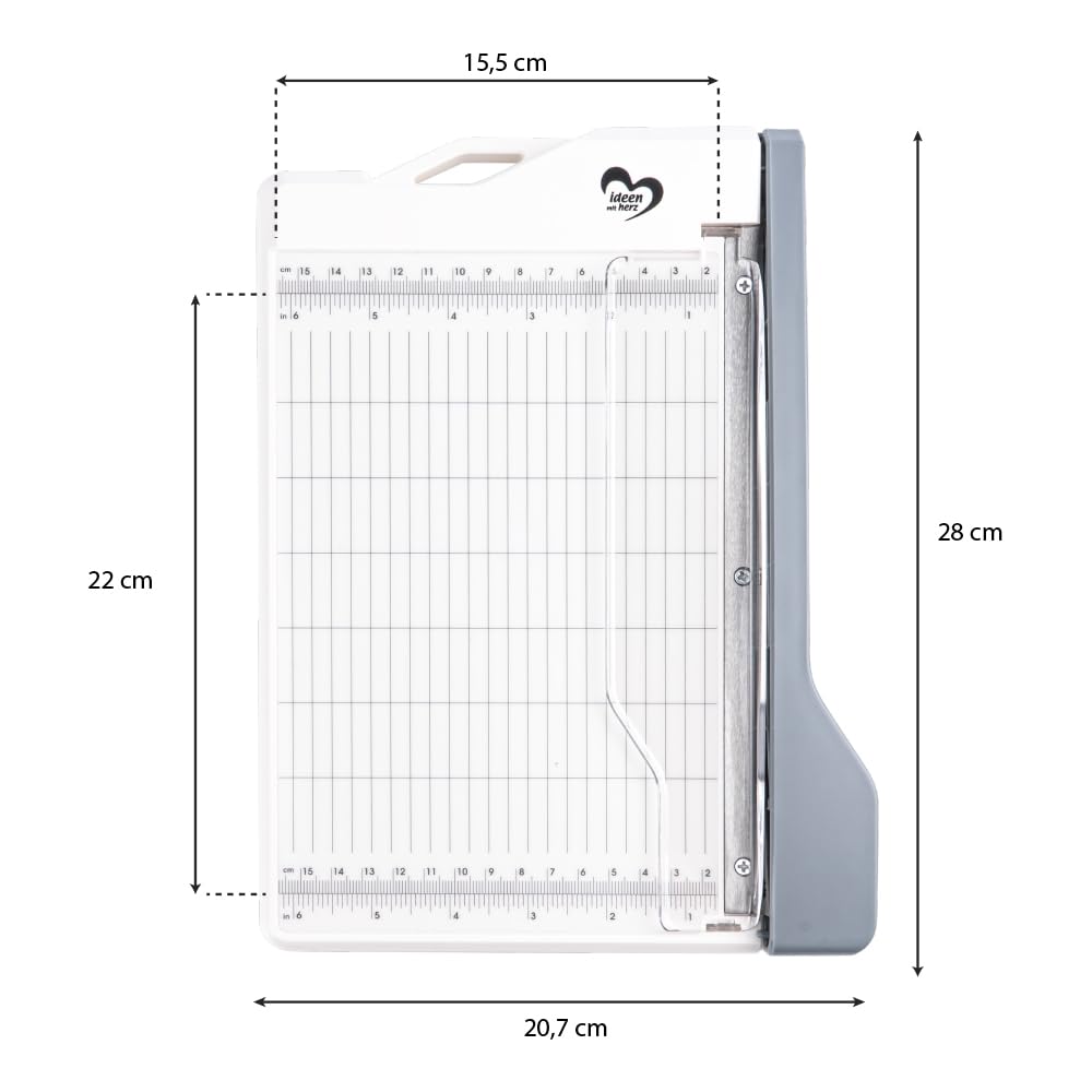 Ideen Mit Herz Paper Cutter Paper Card Felt Cork Foam Rubber Leather 5 Sheet Capacity 80gsm Cutting Area 15x22cm Grid Inch - View #8