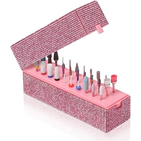 Nail Drill Bit Holder, Dustproof Drill Bit Organizer Caes, 30 Holes Efile Nail Tech Bits Storage Container Box Manicure Tools E file Accessories Collector Displayer for Salon, Travel, Home(Only Box) Cover