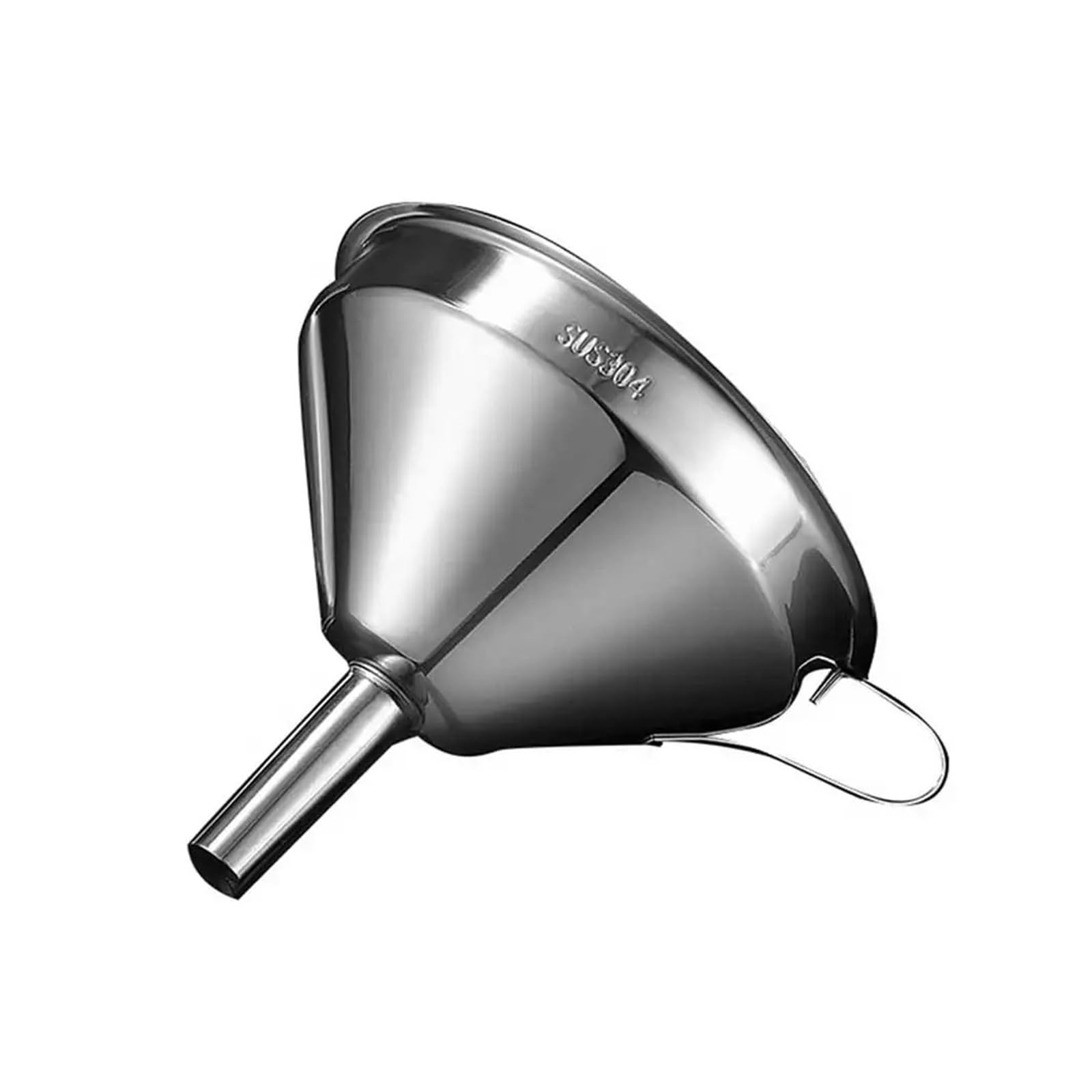 Embudo de Acero Inoxidable, Embudo de Cocina de Acero Inoxidable con asa Plateado 11-15 cm(XL 15CM)