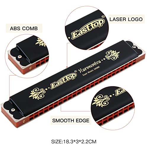 East Top T2406K-C-V 24 Holes Tremolo Harmonica Key Of C thumb #2