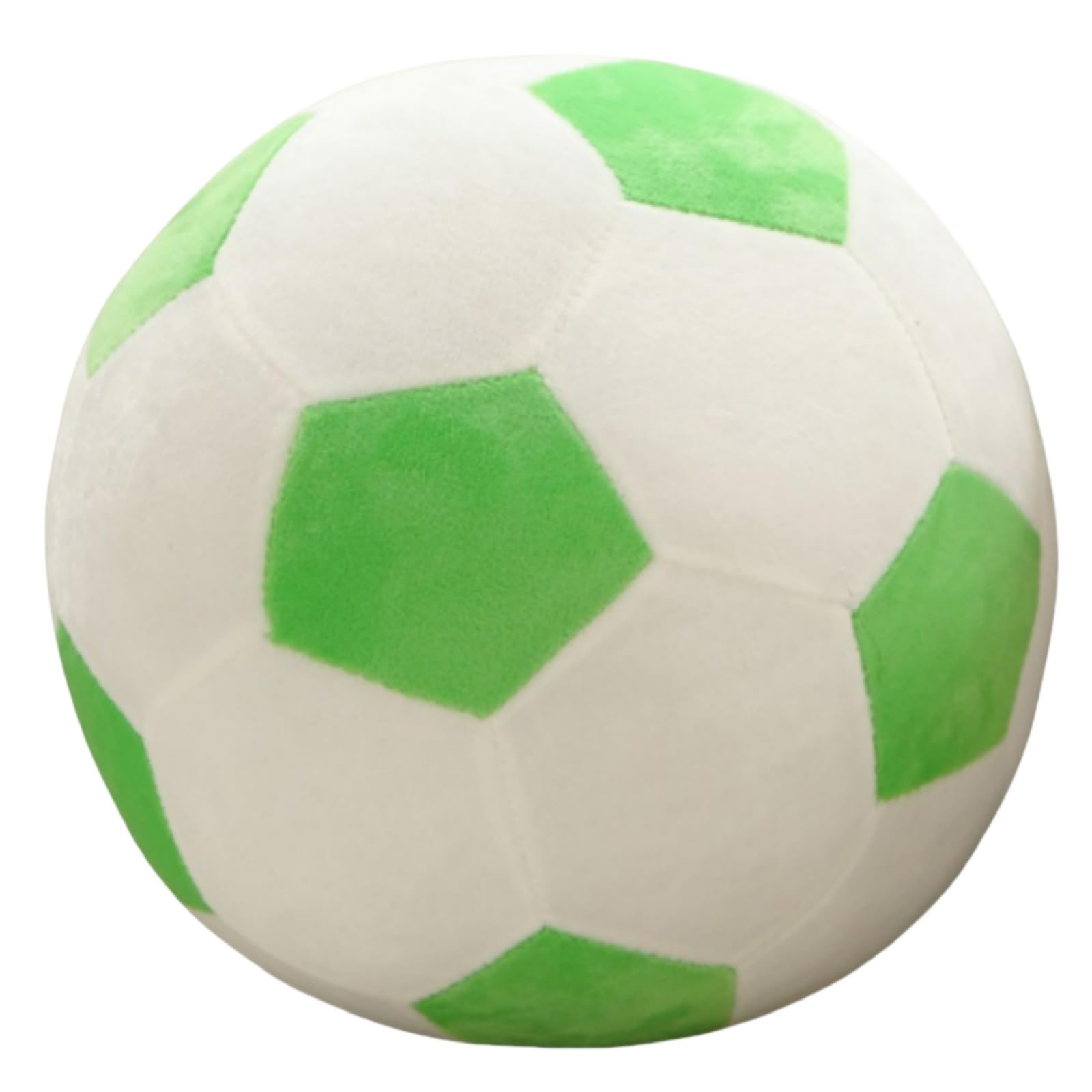 OUKEYI 22cm Soft soccer stuffed animal ，Soft Durable Round soccer plush Pillow， Lumbar Pad for Children, for Sofa Room Decoration and Kids Boy Girls Children Birthday (White green)