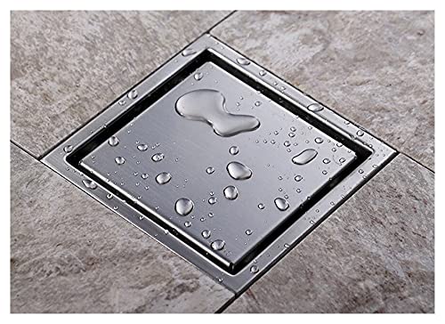 Desagüe de suelo for baño, desagüe cuadrado, rejillas for ducha con inserción azulejos acero inoxidable 150 x mm o 110, 304(110x110 Mm)
