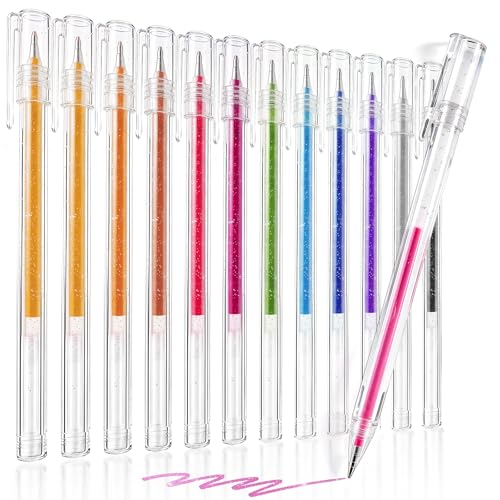 DUULEMANG Gelschreiber Glitzer Gelstifte Set 12 Stück Gel Stifte Set Multicolor glitzerstifte für Erwachsene Malbücher Künsterbedarf Skizzieren und Basteln