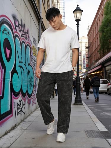 Image of fanideaz Mens Cotton Baggy Trackpant for Men | Streetwear Loose Fit Track Pants for Men | Comfortable Breathable Cotton Casual Wear Lower for man Stylish