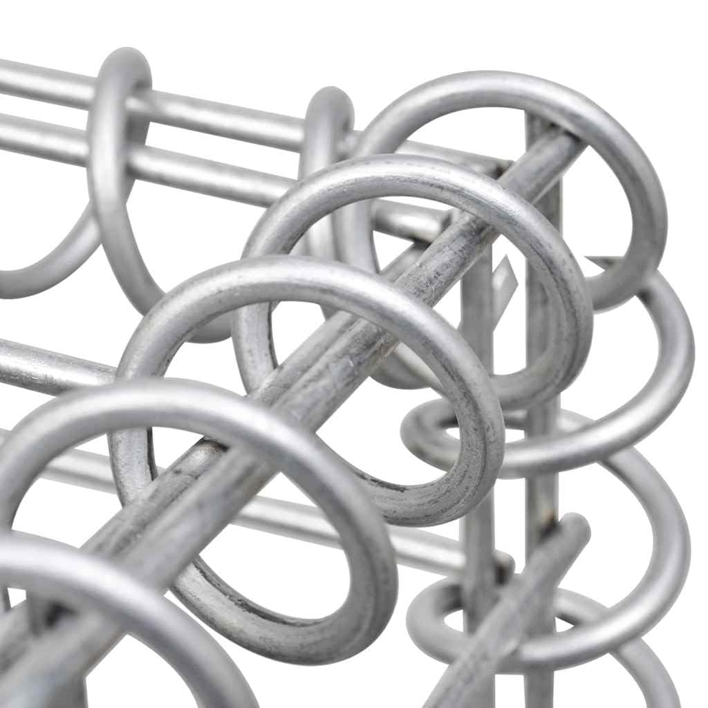 Jardinera de acero galvanizado, 100 x 20 x 100 cm, cesta de alambre de acero galvanizado para jardín, maceta estable como malla de malla, inoxidable y resistente a la intemperie, para flores o grava