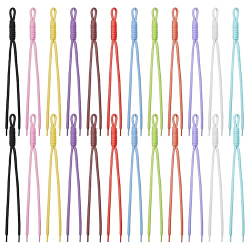 XLIUAX 24 Pcs Paracord Keychain Colorful Paracord Rope Keychain Bag Braided Cord Rope Bag Charms for Purse Handmade Braided Lanyard Knot for Keyring Backpack Handbag Decoration Accessories(12 Colors)