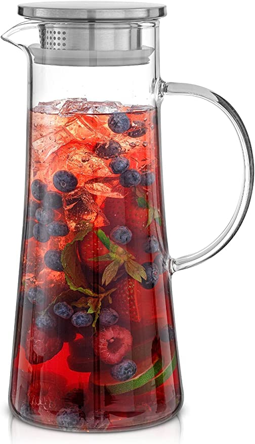 Buy PrimeWorld Clear Glass Pitcher With Lid1500ml Iced Tea Jug, Sun