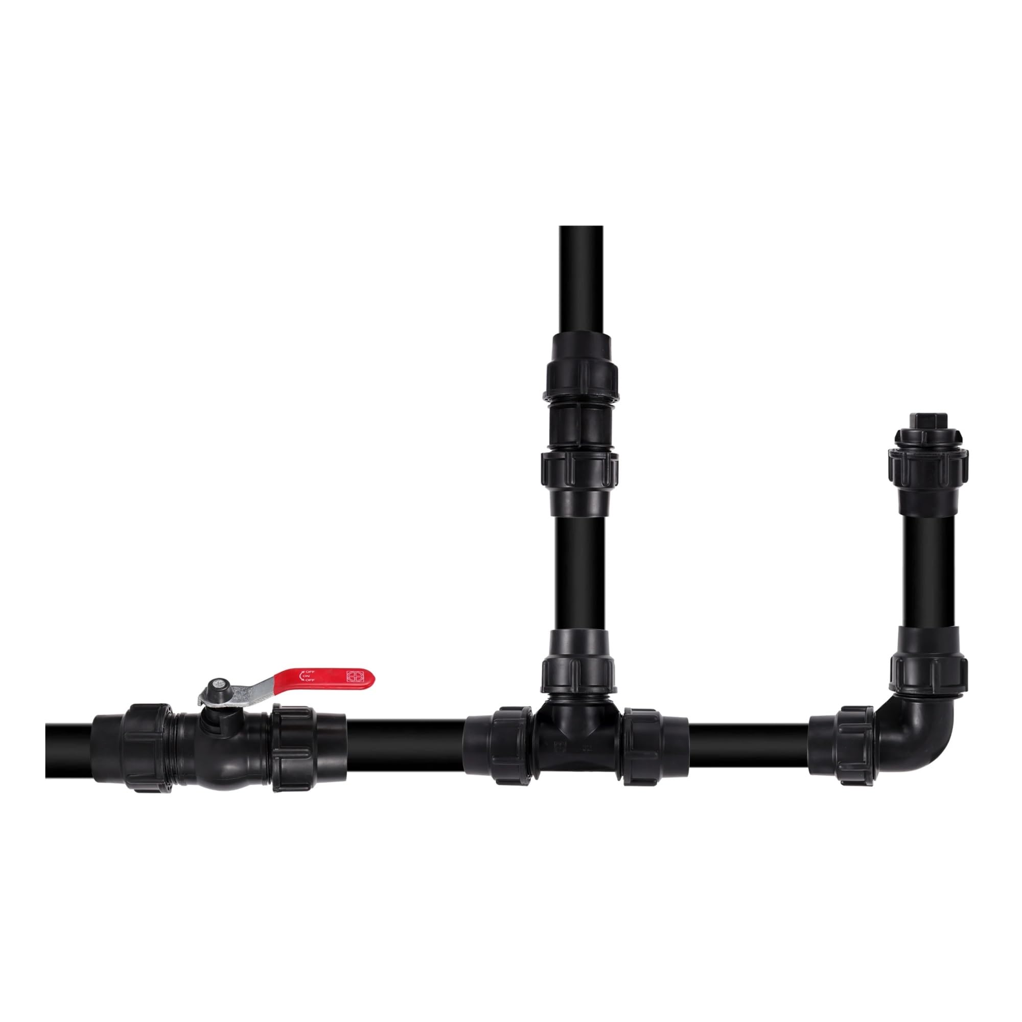 Conector de tubería de agua de conexión directa compatible jardín, acoplamiento rápido de PE negro, accesorios de tubo de PVC PE compatible riego agrícola, 20~50mm(Black-08,50mm)