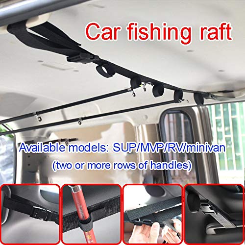 Car Fishing Rod Holder Strap, Vehicle Fishing Rod Rack, Fishing Pole Carrier Storage Rack Belts for Car, SUVs and Vans - Thumbnail 5