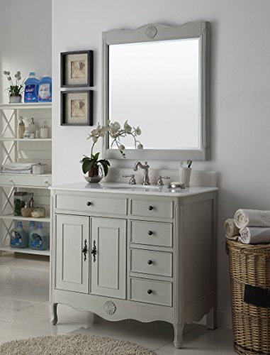 Benton-Collection-38-Distressed-Gray-Daleville-Bathroom-Sink-Vanity-wMirror-HF-837CK-MIR Benton Collection 38 Distressed Gray Daleville Bathroom Sink Vanity wMirror HF 837CK MIR