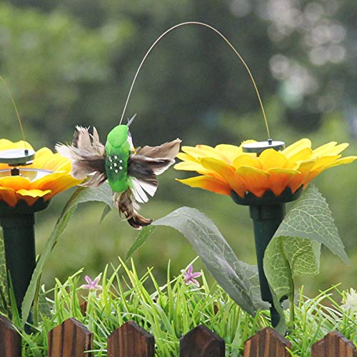 Image of 3 Pcs Solar /Battery Powered Flying Fluttering Butterflies Hummingbird Butterfly Sunflower for Garden Yard Plants Flowers Patio Landscape Decor