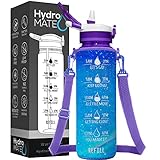 HydroMATE 32 oz Motivational Water Bottle With Insulated Sleeve Neoprene Carrier Bag Adjustable...