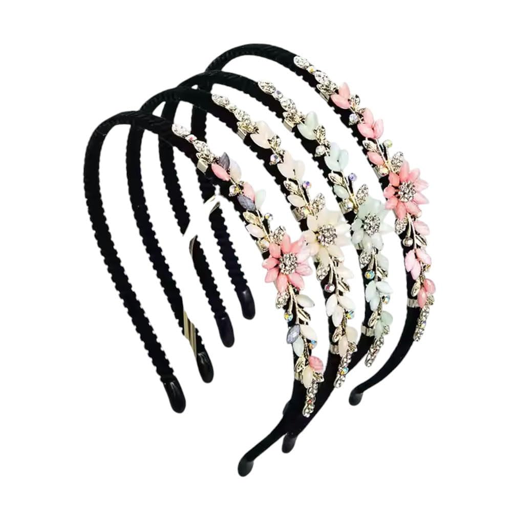 1Pcs Rehinestone & Flower Decor Fancy Hair Band Accessories For Girls & Women-image-17