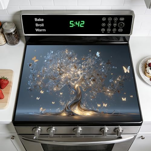 Image of Stove Burner Covers Non-Slip Electric Cooktop Protector Mat (Tree of Life)