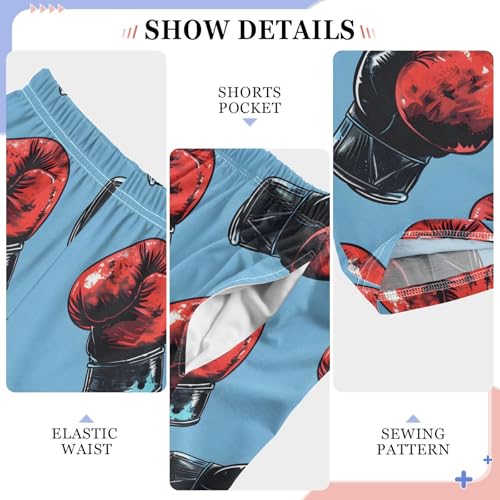 Pajama Pants Red Black Boxing Gloves PJ Bottoms Sleepwear Lounge Sleep Pant with Pockets4