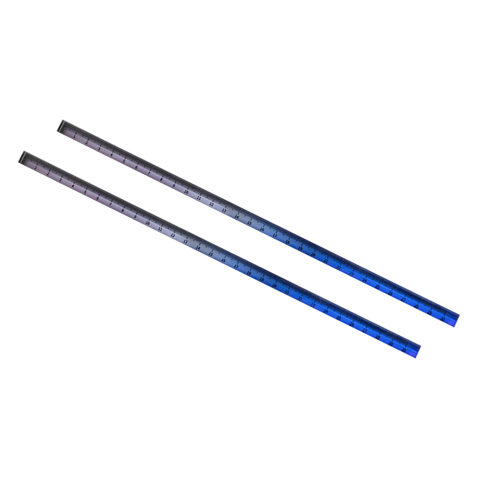 Osniyaw Gradient Royal Blue 2Pcs Acrylic Clear Ruler, Colorful Straight Shatterproof Ruler Measuring Rulers School Offices Teaching Rulers Set
