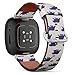 CJBROES Replacement Leather Watch Band, Compatible with Fitbit Versa 3 and Fitbit Sense of Wristband Bracelet Accessory - Cute Polar Bears Cartoon