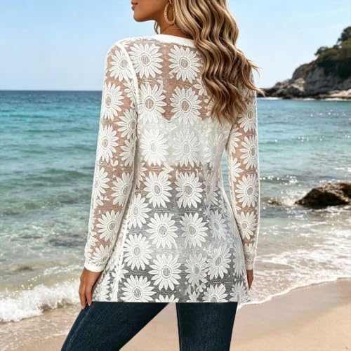 Lightweight Cardigans for Women Sheer Lace Cardigans Boho Kimono Cardigan - image 3