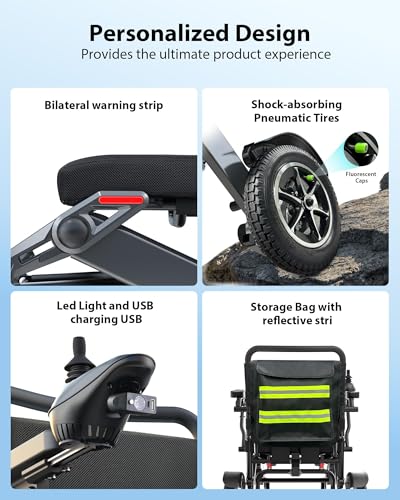 Image of Goldseason 30 Miles Range Electric Wheelchairs for Adults - Support 400 lb & 500W Motor All Terrain Power Wheelchair with 13'' Large Tires, Foldable Mobility Motorized Wheelchair for Seniors, Black