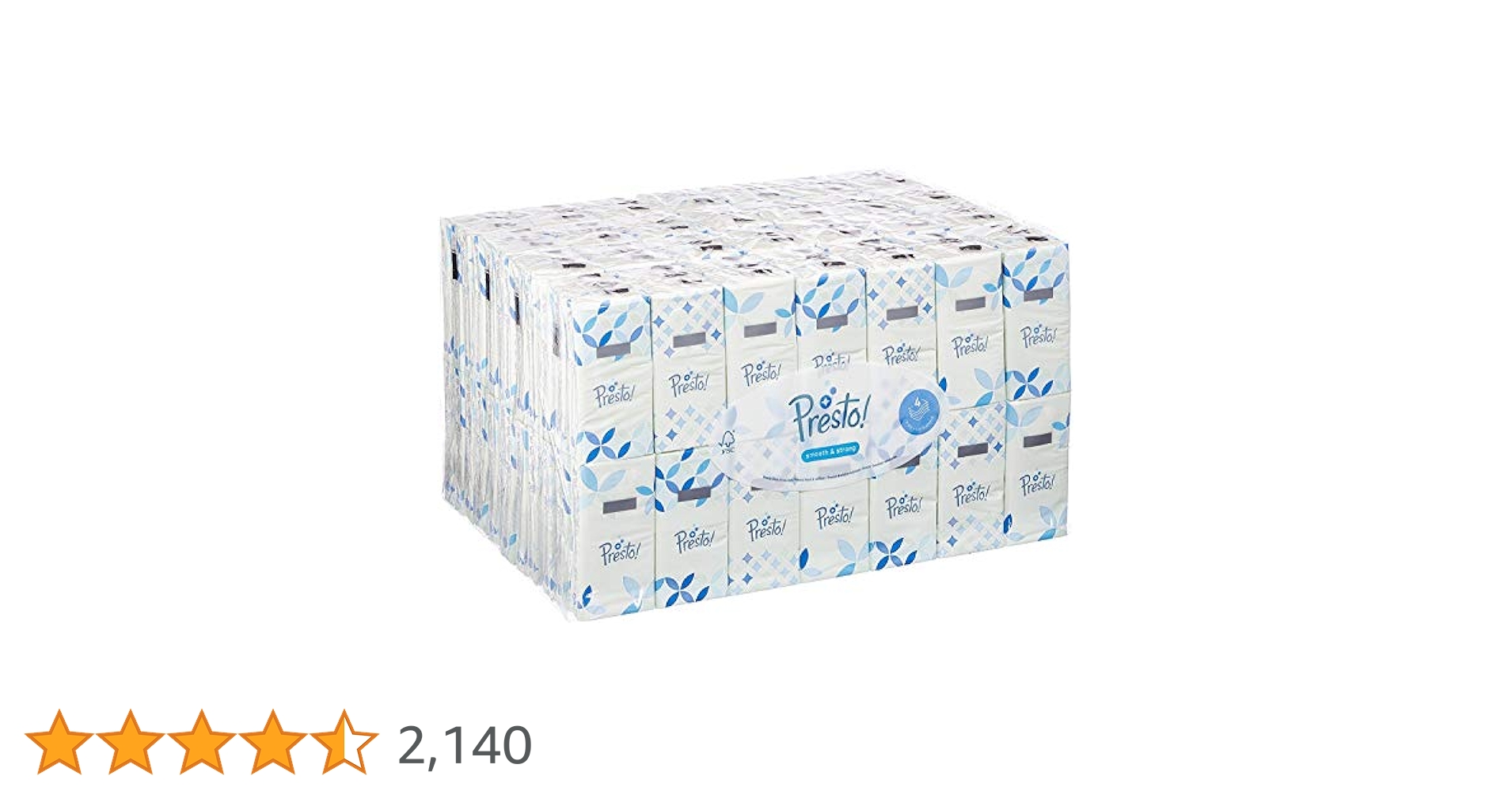Amazon Brand - Presto! 4-Ply Pocket Facial Tissues, 1680