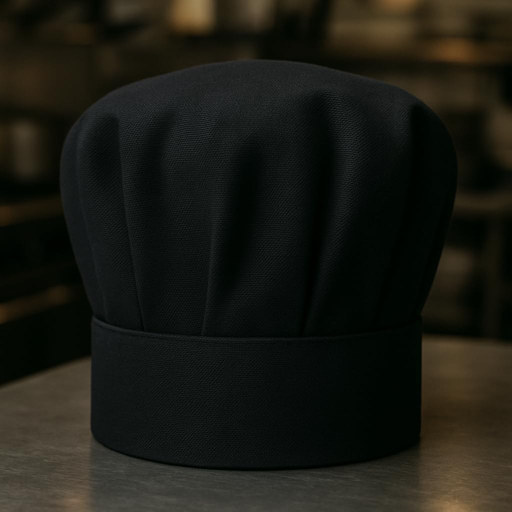 Black Chef Hat Adjustable Closure Kitchen Cooking Cap Cotton Baker Home Hotel Restaurant Use - Image 3