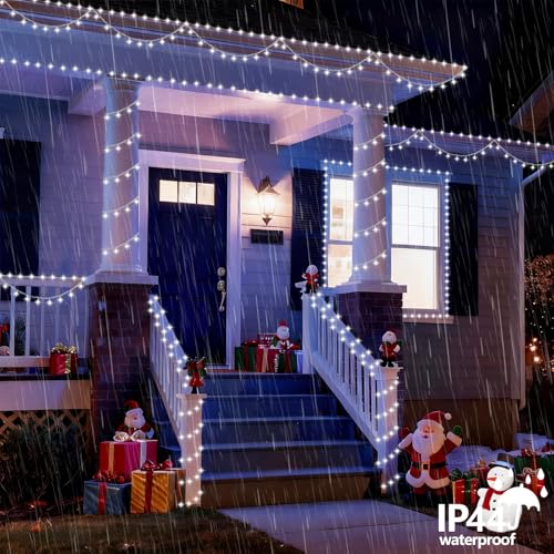 YEGUO 165ft 500 LED White Christmas Lights Outdoor Waterproof, Clear Wire String Lights Indoor, Twinkle Tree Lights Plug in with Timer Memory - Image 7