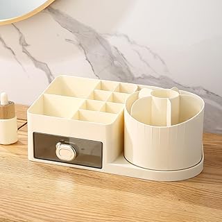 Organizador de escritorio multifuncional con cajones, organizador de escritorio giratorio para escritorio, oficina, hoga...