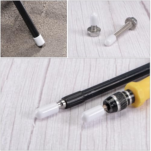 Image of MECCANIXITY Round End Caps Rubber Cover 50pcs 1 /4 inch 3 /8 inch 1 /2 inch 3 /4 inch 7 /8 inch White Screw Protector for Screw Bolt Pipe