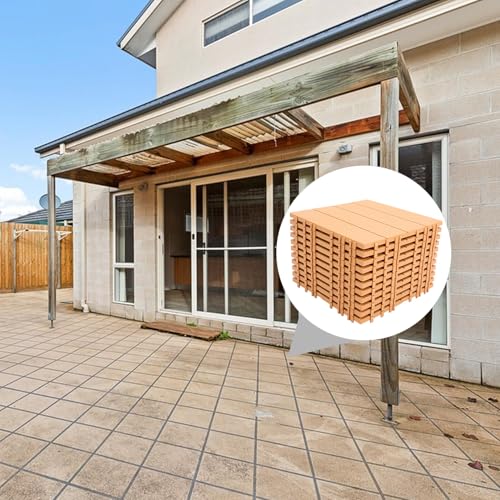 Dalles emboîtables étanches couleur bois naturel pour extérieur - 3