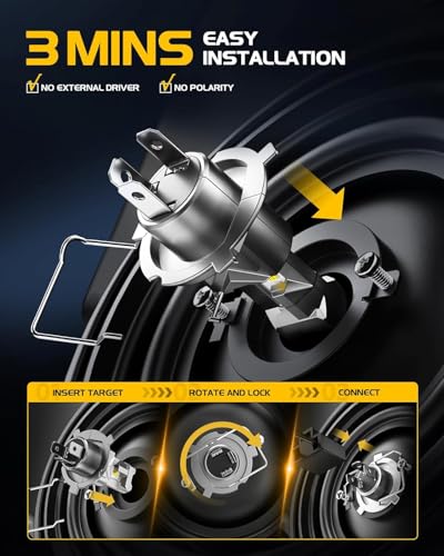 Image of H4 Fog Light Bulbs, 60,000LM 6500K Cool White, Real 1:1 Size HB2 Fog Light Bulbs, IP68-proof 60,000h Long Life, 100% Compatible Anti Hyper Flashing, Box in 2