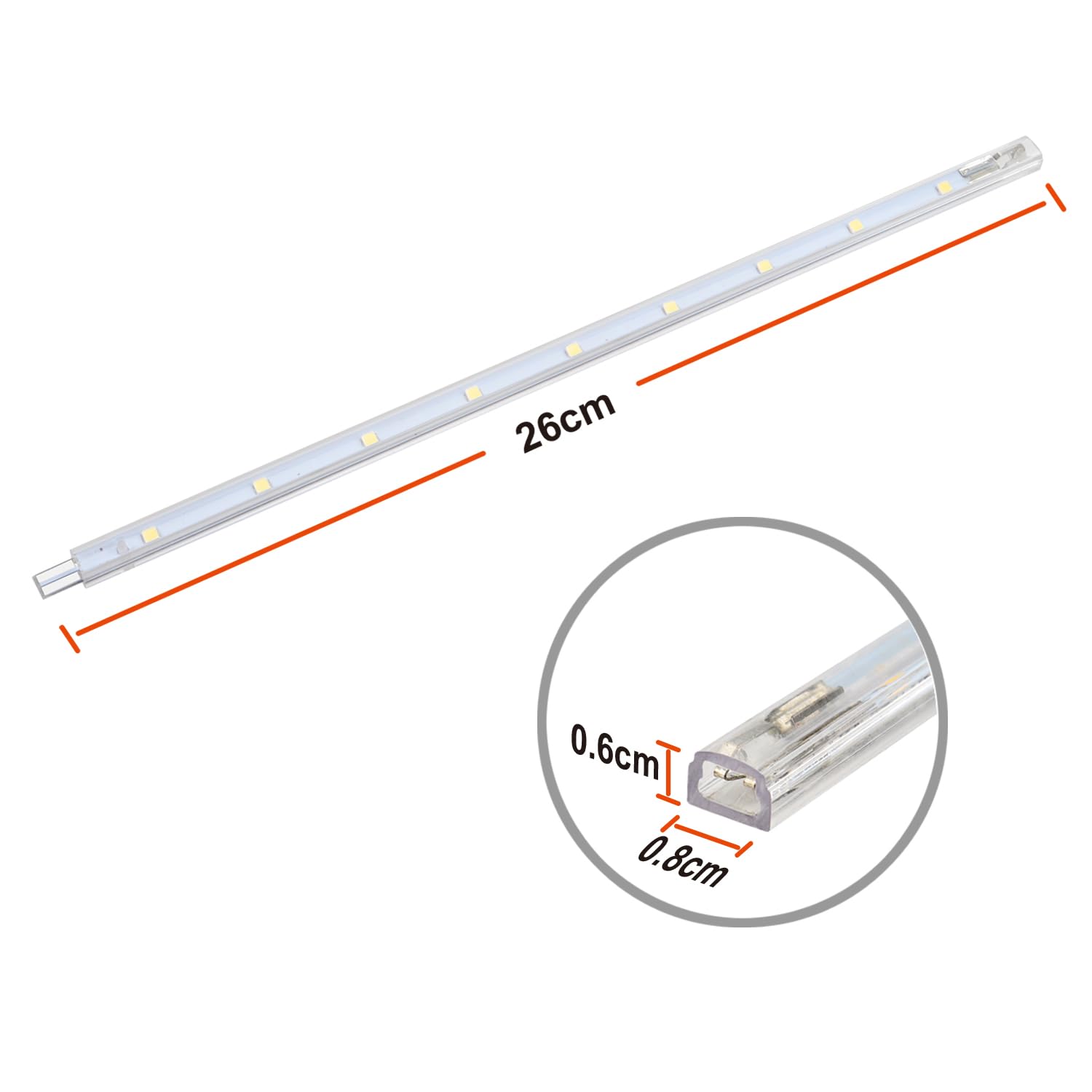 da LIGHT Lampa podszafkowa LED z przełącznikiem, 8,5 W, 760 lm, 6000 K, zimna biel, listwa świetlna, lampa kuchenna, oświetlenie witryn, oświetlenie szafy z paskami 6 x 26 cm, do kuchni, szafy,