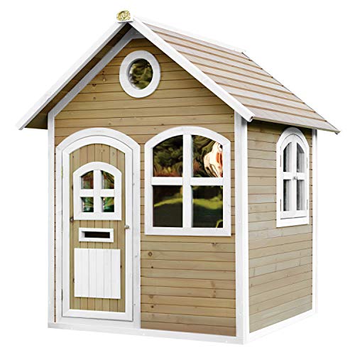 AXI Julia Maison Enfant en Bois FSC | Maison de Jeux pour l'extérieur/Jardin en Marron & Blanc | Maisonnette/Cabane de Jeu avec des fenêtres