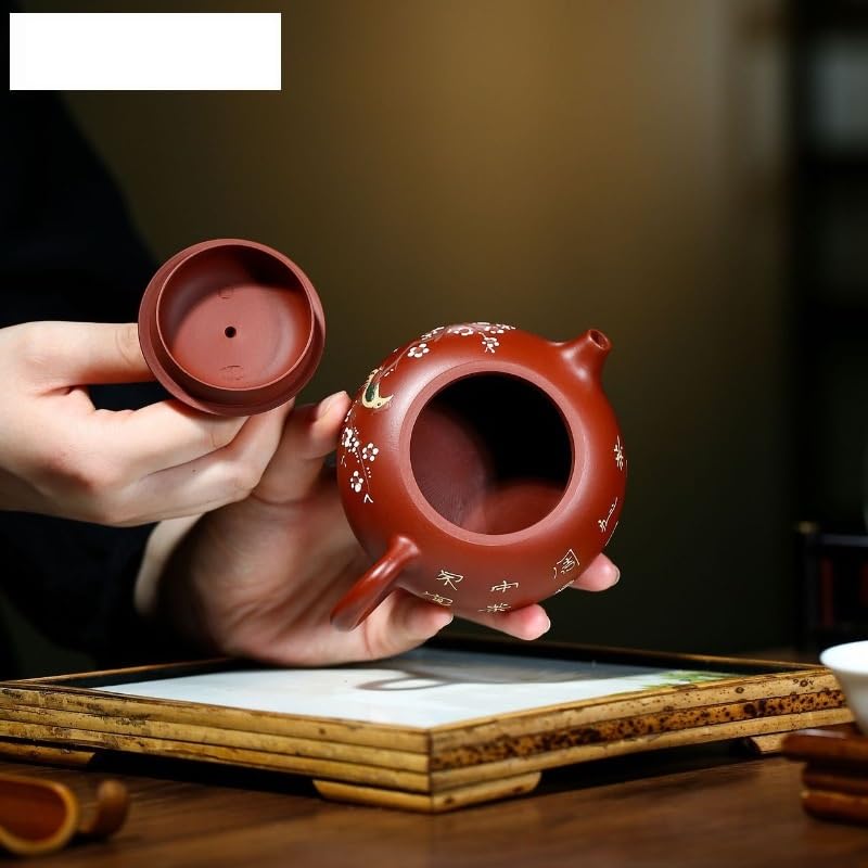 Czajnik do herbaty 200 ml czajniczek z fioletowej gliny ręcznie robiony czajnik elektryczny zestaw do herbaty Zisha wielofunkcyjny ceramiczny czajniczek do herbaty, mleka, kawy, biurowego dzbanka do