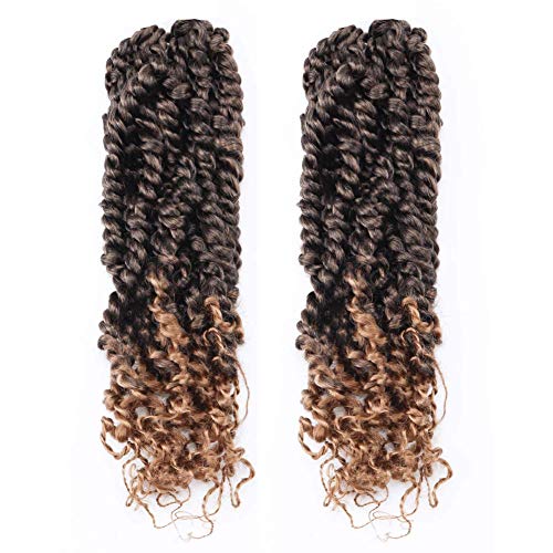 TOYOTRESS Tiana Passion Twist Hair - 12 inch 2 Pcs Pre-twisted Crochet Braids Ombre Blonde, Synthetic Braiding Hair Extension ( 12 Inch, T27)