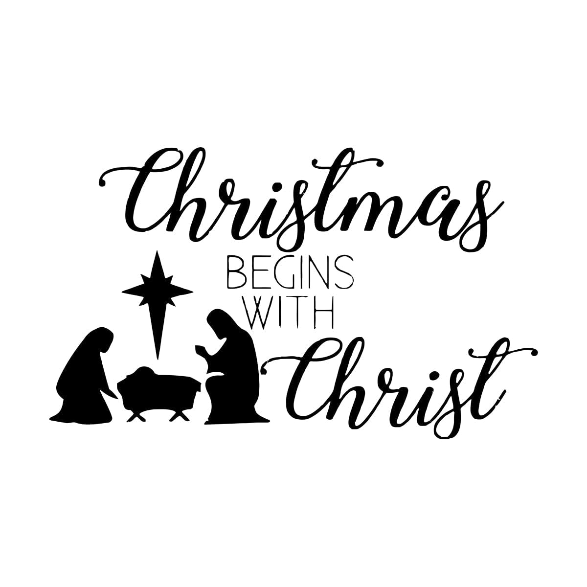 Nativity Christmas Wall Sticker Vinyl Living Room Home Decor Wall Decals Art Bedroom Removable Window Murals Adornment Small - 25x42cm — image 1