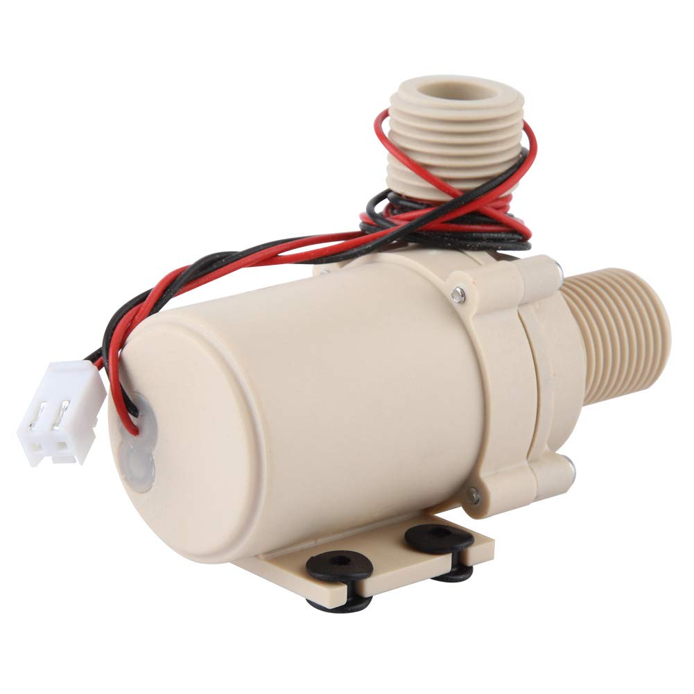 Jectse 24V Wasserpumpe, 24V 8L/min Zirkulationswasserpumpe, Bürstenloser Motor, Solar Heiß-/Kühlwasserpumpe für Wasserzirkulationssystem, Kühlsystem, Solarthermieanlage