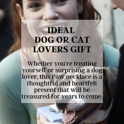 Beaux Bijoux Larimar Dog & Cat Necklace for Women - Paw Print Gift - Sterling Silver with Natural Larimar Gemstone4