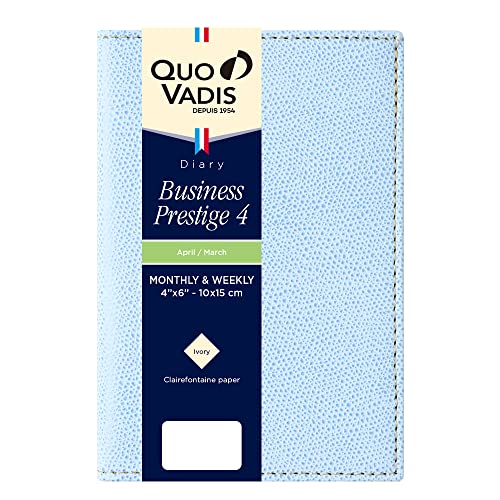 クオバディス 手帳 【2025年4月始まり】ダイアリー『ビジネスプレステージ4/クラブ』 (週間バーチカル・A6変型サイズ 10×15cm) スカイブルー QUOVADIS qv60102sb