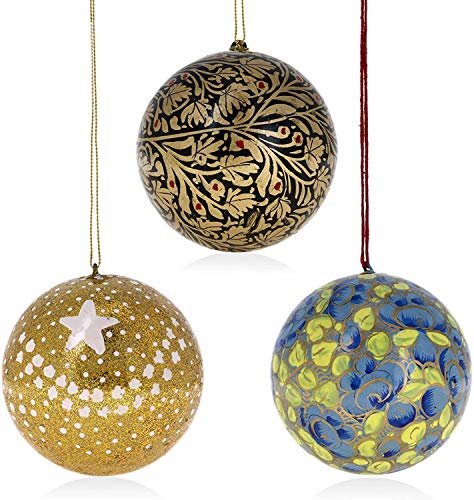 Itos365 Handmade Christmas Decorative Decorations For Tree Paper Mache Ball Home Décor Ornaments Gifts Ideas, Set Of 18 #TOP5
