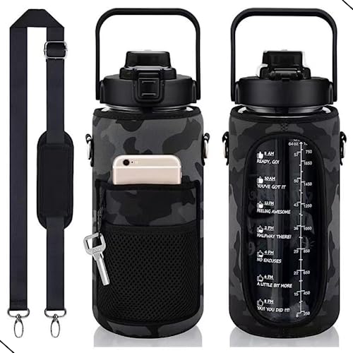 Garrafa Água 2l + Porta Celular Squeeze Academia Crossfit (Camufl...