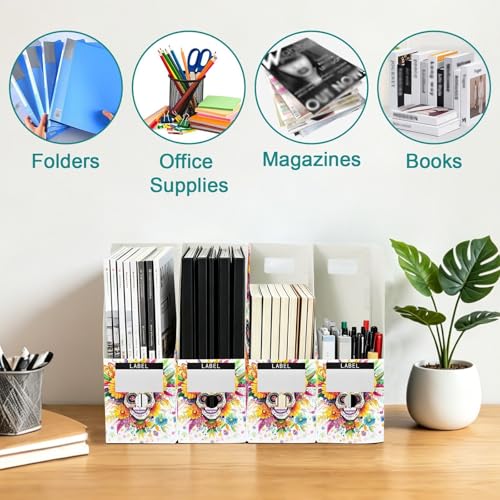 Boîte de rangement de magazines pliable lot de 3 organiseurs de dossiers Dia de Los Muertos - 7