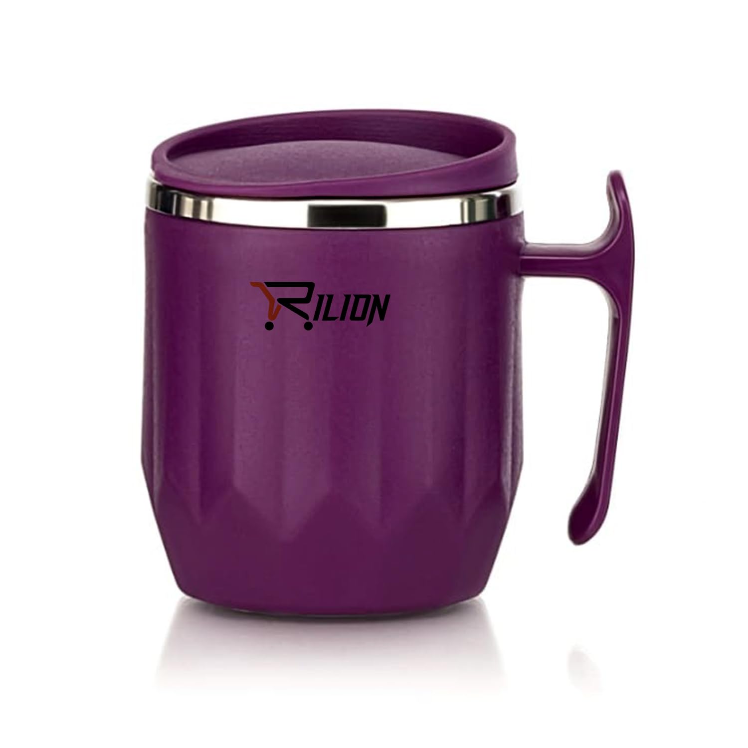 RILION Coffee Mug with Lid Insulated Stainless Steel for Tea Milk Mug Inner Stylist Double Wall Cup for Home & Office Use, Mugs to Gift to Best Friend, Tea Mugs Pack of 1 Pcs, 300 Ml