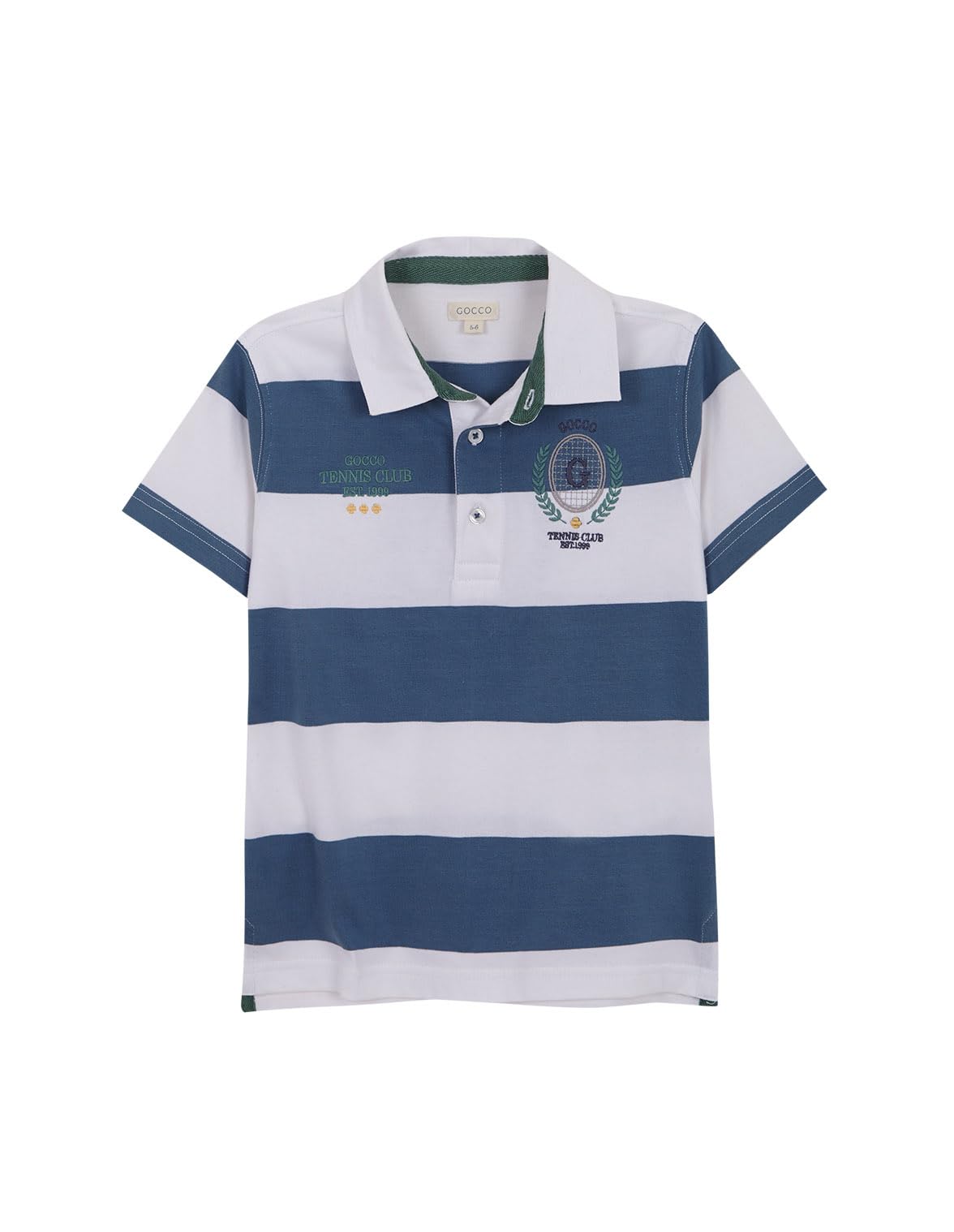 Gocco Polo Rayas Bordado Tennis Camisa Niños