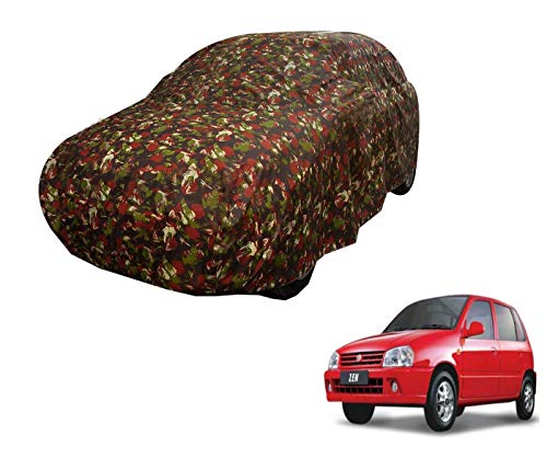Image of Auto Hub Car Cover Compatible with Maruti Zen with Weather Proof, Triple Stitched, Zen Car Cover Jungle Look
